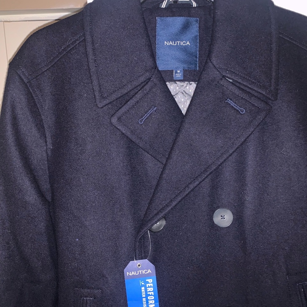 NAUTICA DARK NAVY PEACOAT. Care Dry Clean
Material:Other Fiber, Polyester, Wool. - Picture 2 of 8